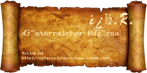 Österreicher Rózsa névjegykártya