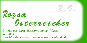rozsa osterreicher business card